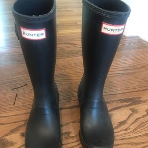 Girls black Hunter rain boots